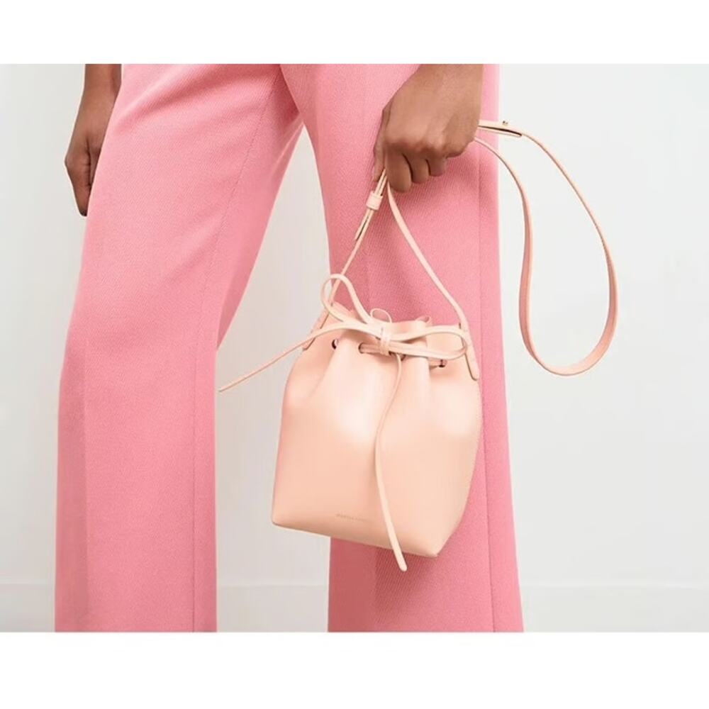 NEW Mansur Gavriel Saffiano Mini Bucket Bag in Dahlia Pink